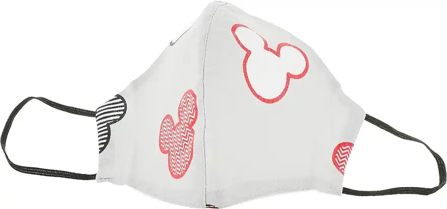 Protective Fabric Face Mask, grey with red mouse, size M - Bath and Body