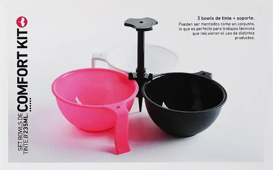 Hair Coloring Bowl, 235 ml, black + pink + white