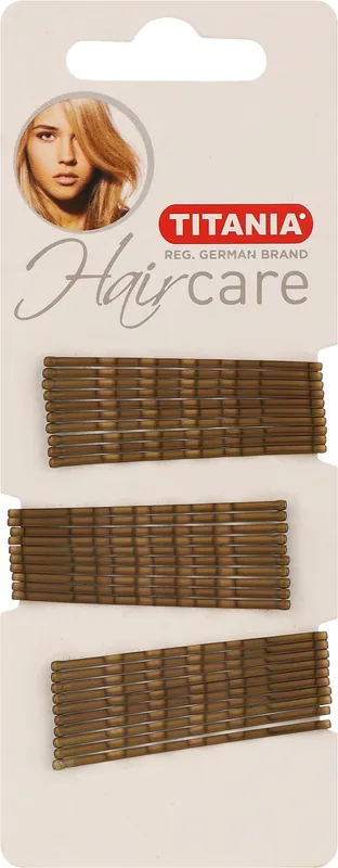 Bobby Pins, wavy, golden, 50 mm, 30 pcs - Accessories