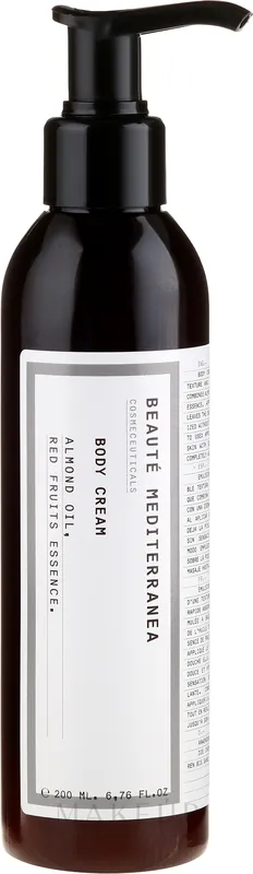 Body Cream with Almond Oil and Red Fruits Essence - Bath and Body