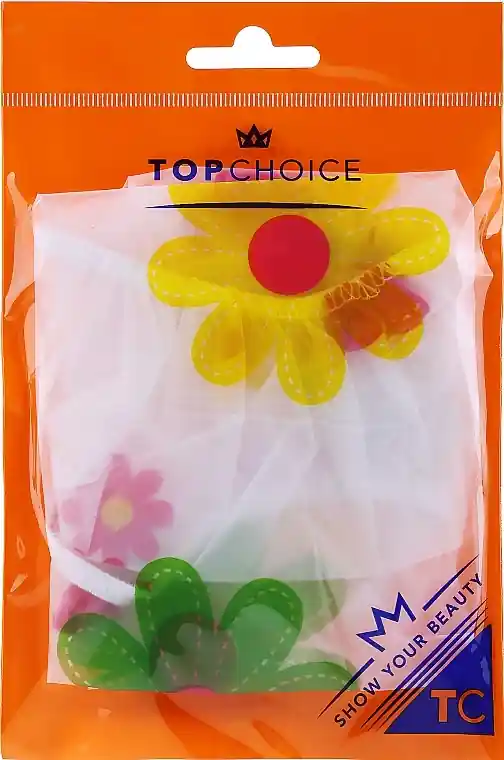 Swim Cap, 30369, transparent with colorful flowers - Accessories
