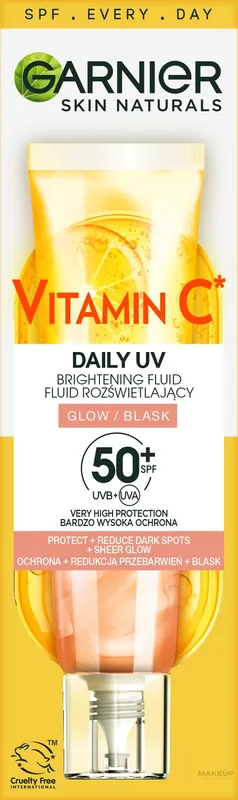 Vitamin C Day Sunscreen Fluid for Glowing Face, SPF50+ - Skin Care Products