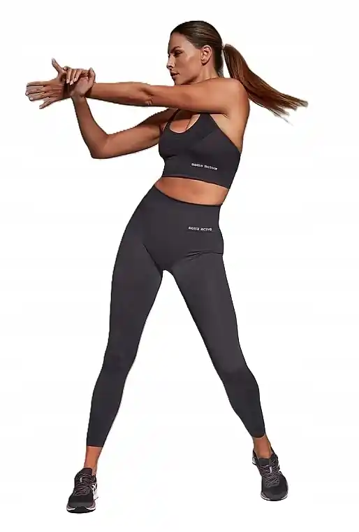 Seamless 01 Women Sport Leggings, melange black - Clothes