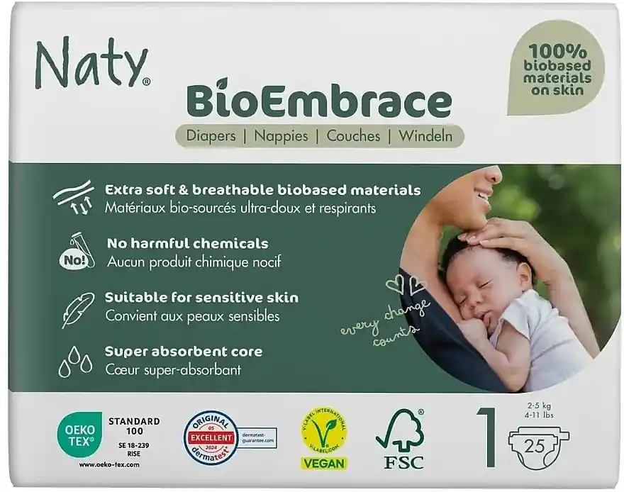 Eco Diapers 1, 2-5 kg, 25 pcs.
