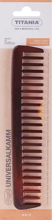 Hair Comb with Sparse Teeth, 18,5 cm, yellow-brown