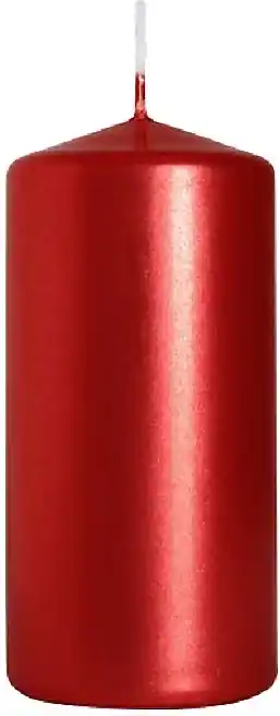 Cylindrical Candle 50x100 mm, red metallic - Accessories