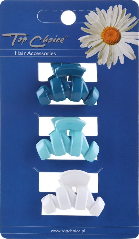 Hairpin 24115, white, light blue and blue - Accessories