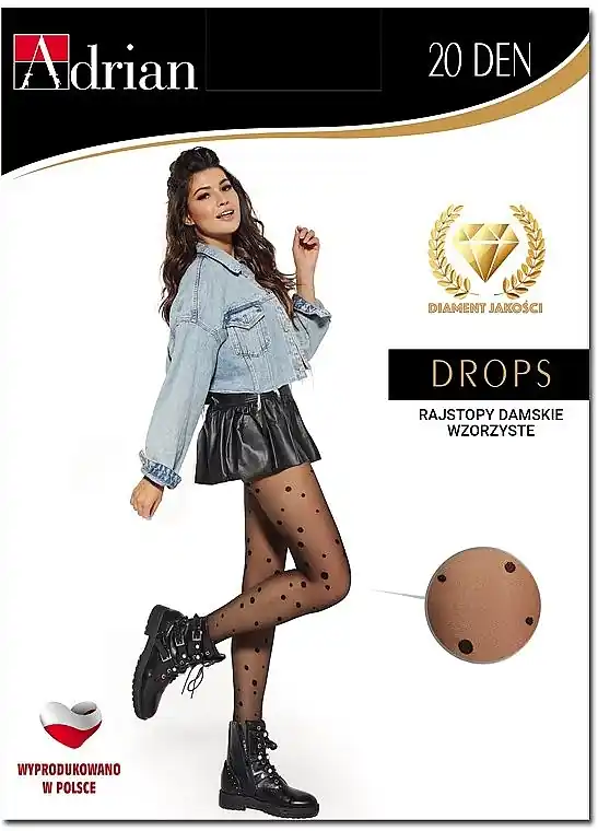 Women's Tights "Drops" 20 Den, nero - Clothes