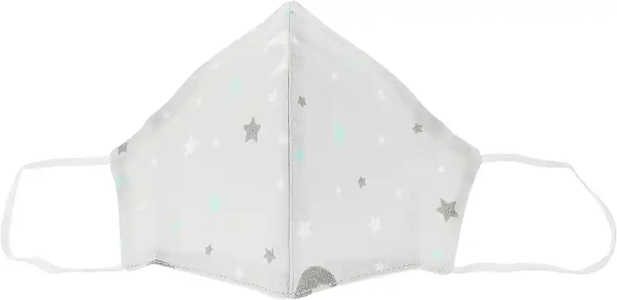 Protective Fabric Face Mask, grey with blue moon, size M - Bath and Body