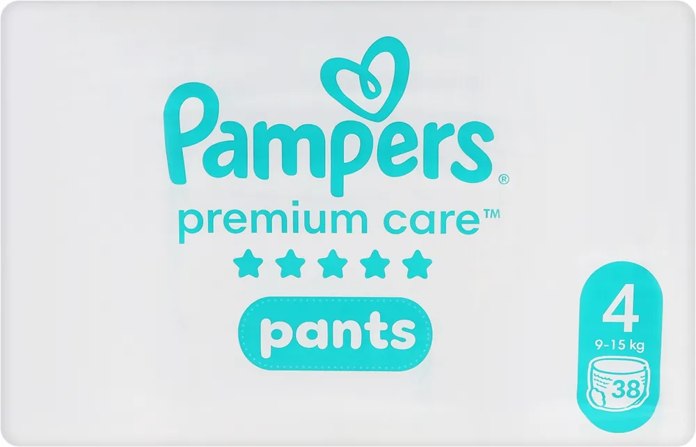 Premium Care Pants Diapers, Size 4, 9-15 kg, 114 pcs.