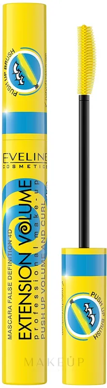 Eveline Cosmetics False Definition 4D Extension Volume Push Up Volume And Curl Mascara - Makeup