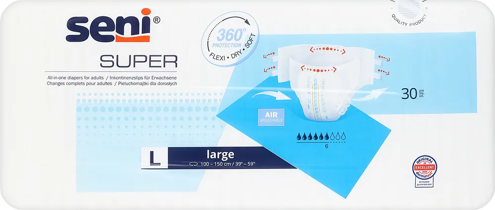 Adult Diapers, 100-150 cm, 30 pcs