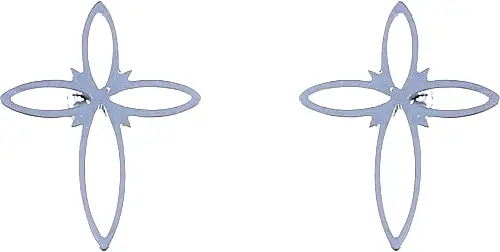 Women Earrings, figured cross, silver - Costume jewelry