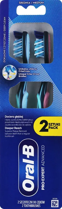 Toothbrush Set 'All in One', Medium Bristle, Blue + Pink - Bath and Body