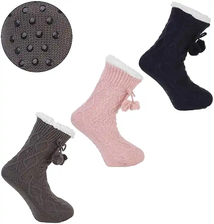 Women's Sheepskin Socks, Powder Pink - Clothes