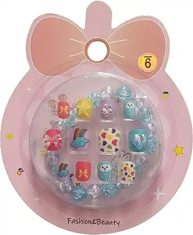 Self-Adhesive False Nails for Kids with Bracelet, 940