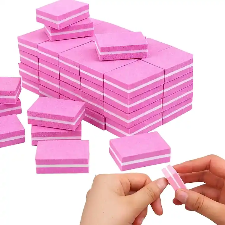 Mini Nail Buffers 100/180, pink, 50 pcs. - Accessories