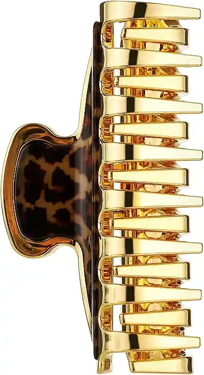 Claw Clip JG29100 MAC, gold with leopard print - Accessories