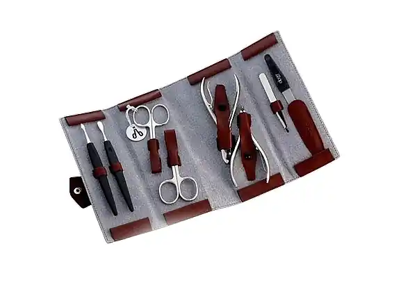 Manicure Set, 8 tools, 6839, wine red - Accessories