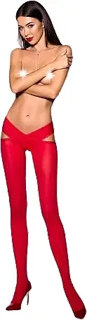 Erotic Tights with Hole 'Tiopen 005', 60 Den, roso - Clothes