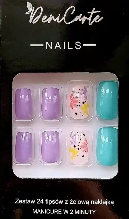 False Nails, square, spring design, 24 pcs.