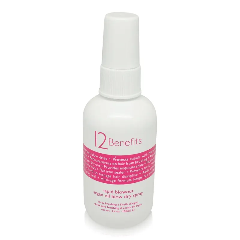 12 BENEFITS Rapid Blowout Argan Oil Blow Dry Spray.