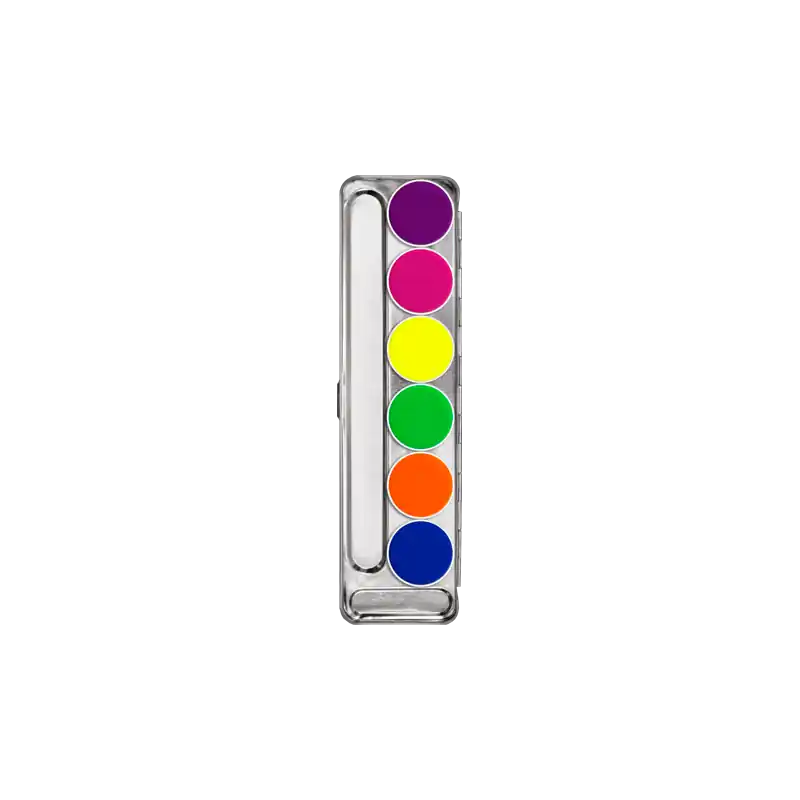 KRYOLAN AQUACOLOR UV-DAYGLOW PALETTE 6 COLORS