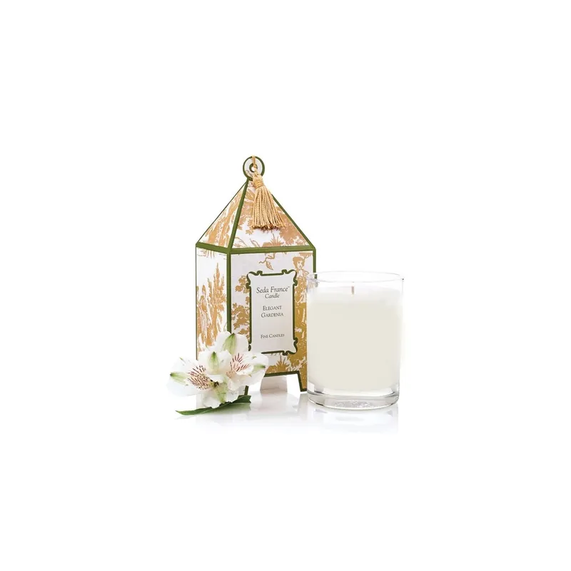 SEDA FRANCE Elegant Gardenia Classic Toile Pagoda Box Candle