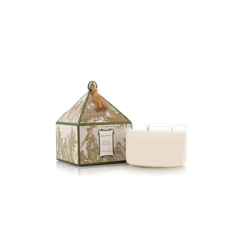 SEDA FRANCE Elegant Gardenia Classic Toile Three-Wick Candle