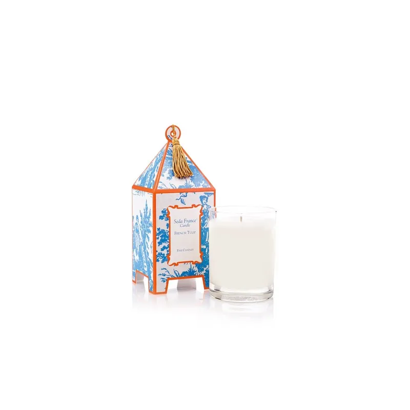 SEDA FRANCE French Tulip Classic Toile Pagoda Box Candle