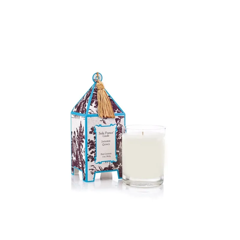 SEDA FRANCE Japanese Quince Classic Toile Mini Pagoda Box Candle