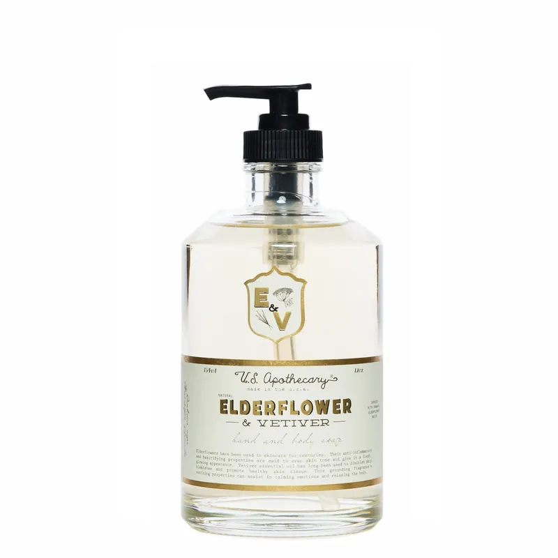 U.S. APOTHECARY ELDERFLOWER & VETIVER HAND AND BODY SOAP