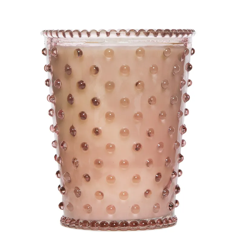 SIMPATICO NO. 45 CORAL HOBNAIL GLASS CANDLE