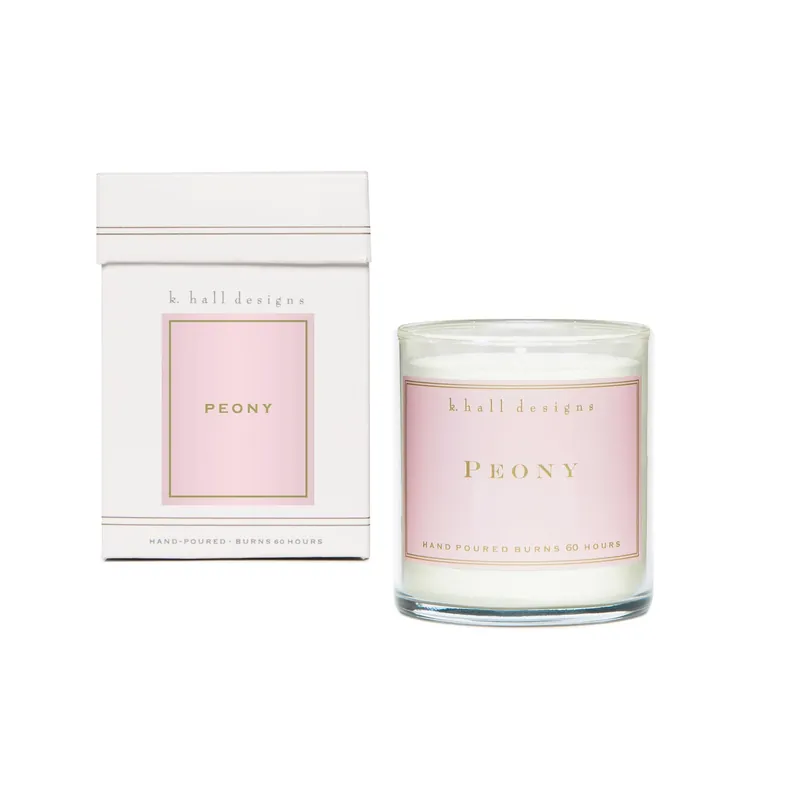 K. HALL DESIGNS PEONY JAR CANDLE - K.HALL DESIGNS