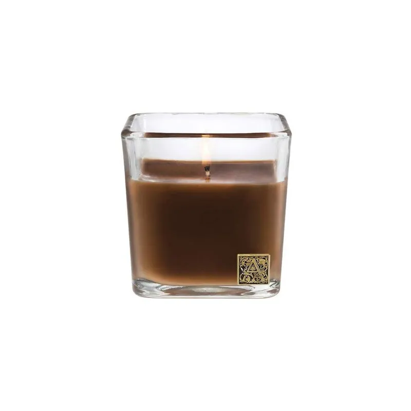 AROMATIQUE CINNAMON CIDER MEDIUM GLASS CUBE CANDLE