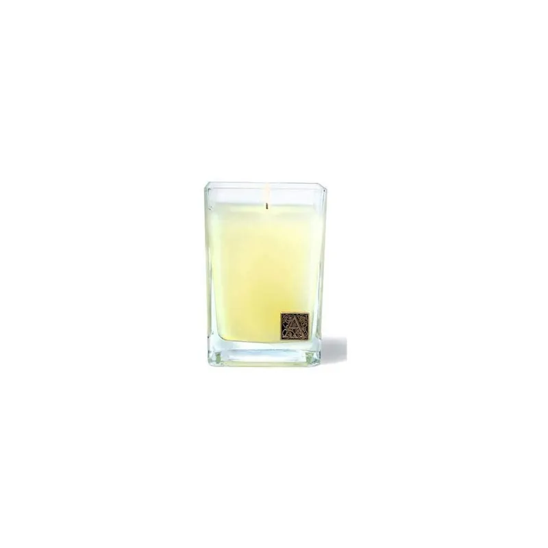 AROMATIQUE ORANGE AND EVERGREEN MEDIUM GLASS CUBE CANDLE