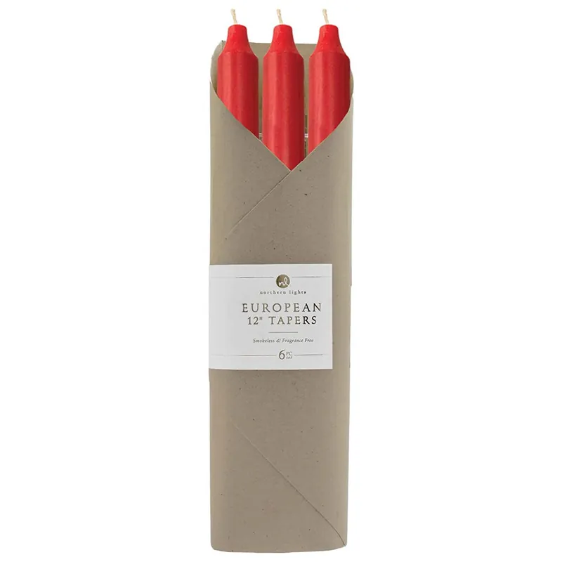 NORTHERN LIGHTS TAPERS 6PK GIFT SET - CRIMSON