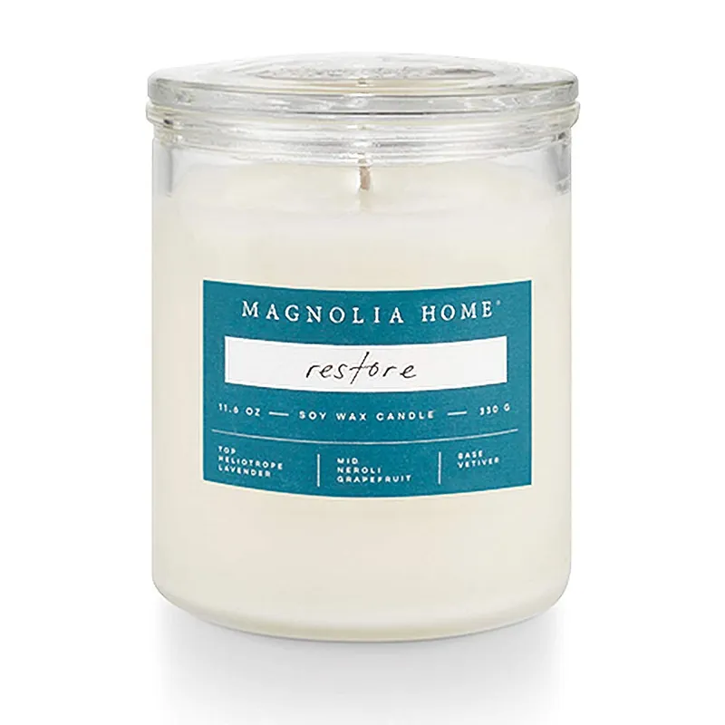 MAGNOLIA HOME LIDDED-GLASS CANDLE - RESTORE