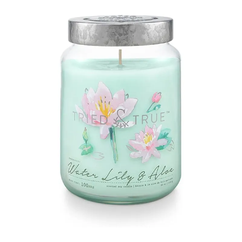 TRIED & TRUE XL JAR CANDLE - WATER LILY & ALOE