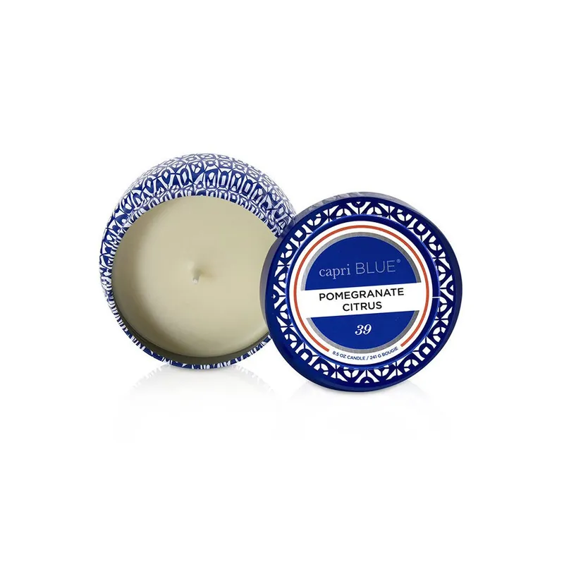CAPRI BLUE PRINTED TRAVEL TIN - POMEGRANATE CITRUS