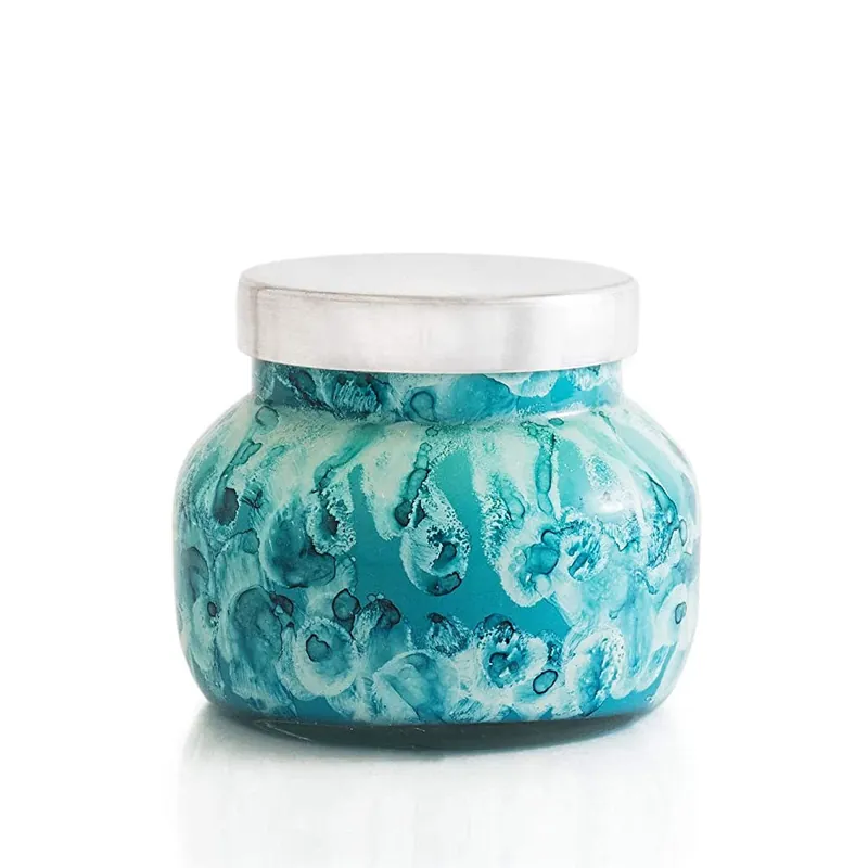 CAPRI BLUE WATERCOLOR PETITE SIGNATURE JAR - VOLCANO