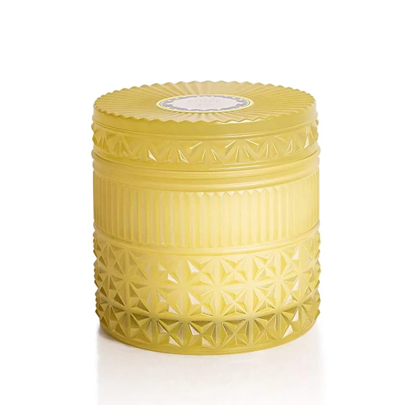 CAPRI BLUE FACETED JAR - ALOHA ORCHID