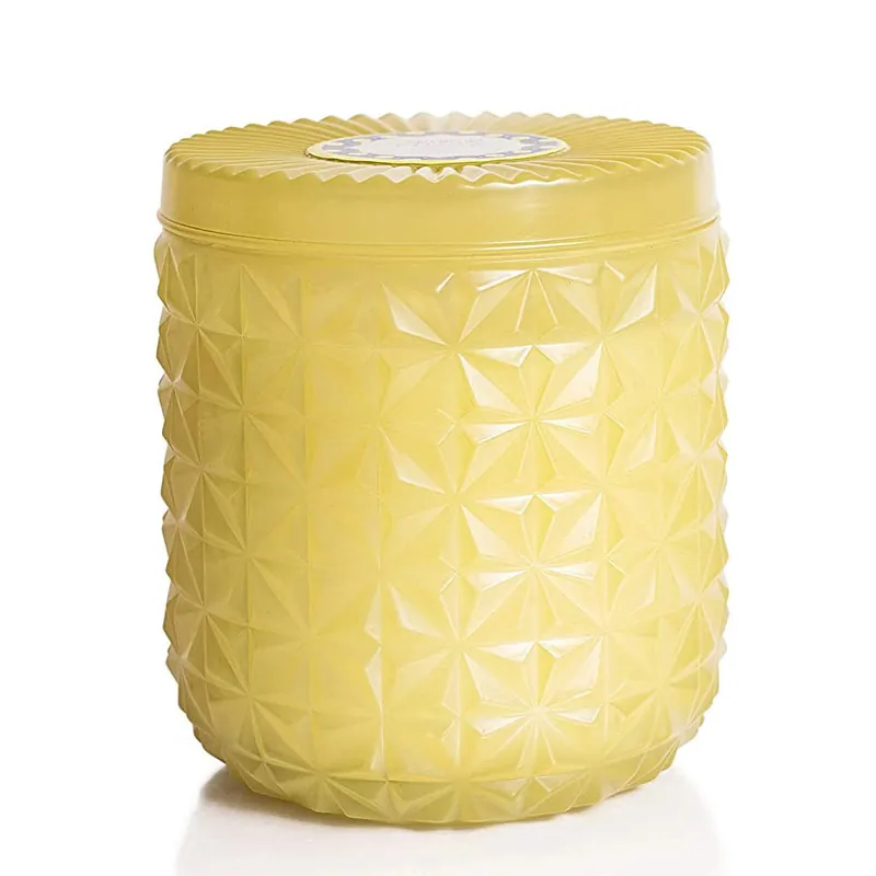 CAPRI BLUE JUMBO FACETED JAR - ALOHA ORCHID