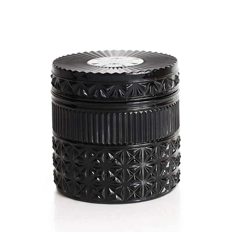 CAPRI BLUE GILDED FACETED JAR - SMOKED CLOVE & TABAC