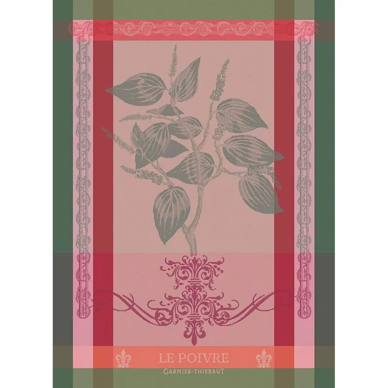 GARNIER-THIEBAUT FRANCE BRIN DE POIVRE ROSE KITCHEN TOWEL