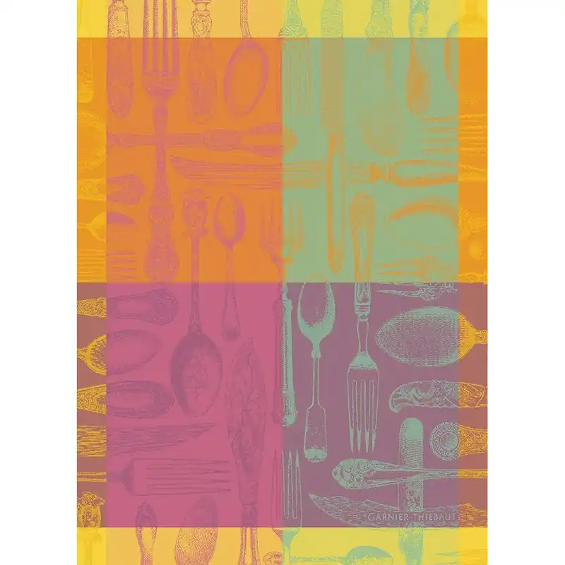 GARNIER-THIEBAUT FRANCE COUVERTS ET COULEURS ORANGE KITCHEN TOWEL