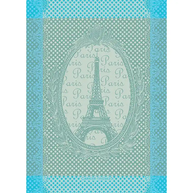 GARNIER-THIEBAUT FRANCE EIFFEL VINTAGE CELADON KITCHEN TOWEL