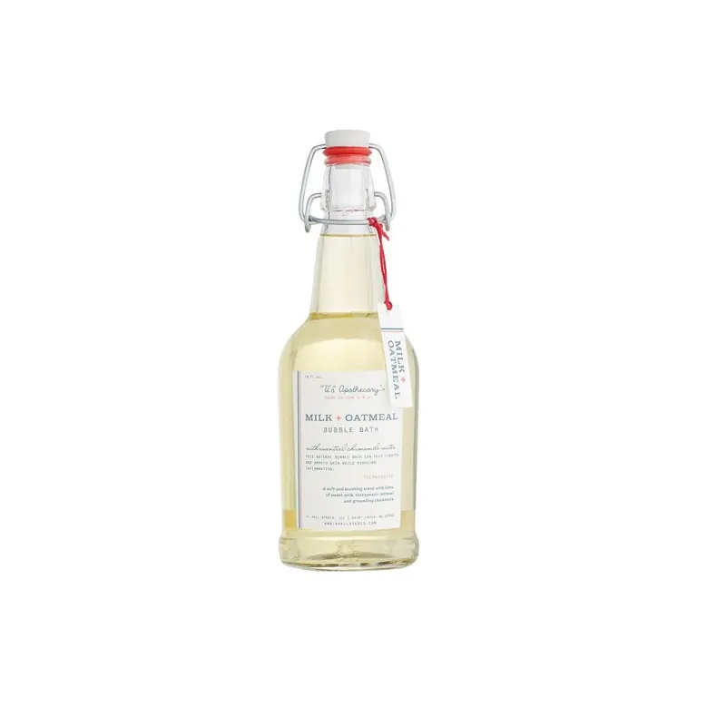 U.S. APOTHECARY MILK AND OATMEAL BATH ELIXIR BUBBLE BATH