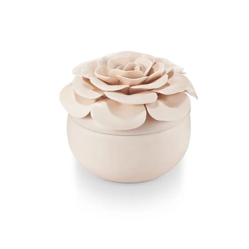 ILLUME Coconut Milk Mango Ceramic Flower Candle