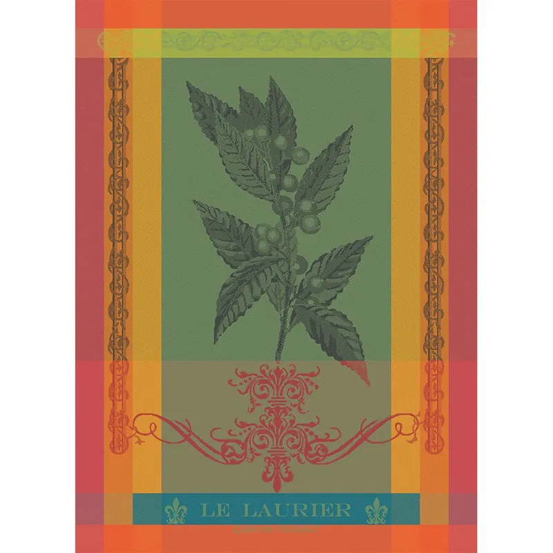 GARNIER-THIEBAUT FRANCE BRIN DE LAURIER FIESTA TEA TOWEL